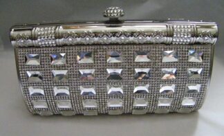 Avondtasje met kristal zilver lang