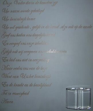 Spiegel met tekst Onze Vader