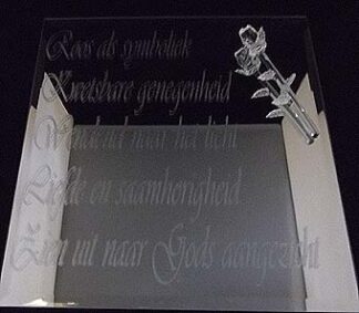 Spiegel met tekst Roos als symboliek